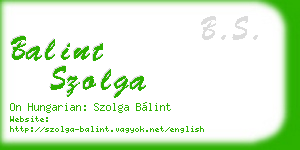 balint szolga business card